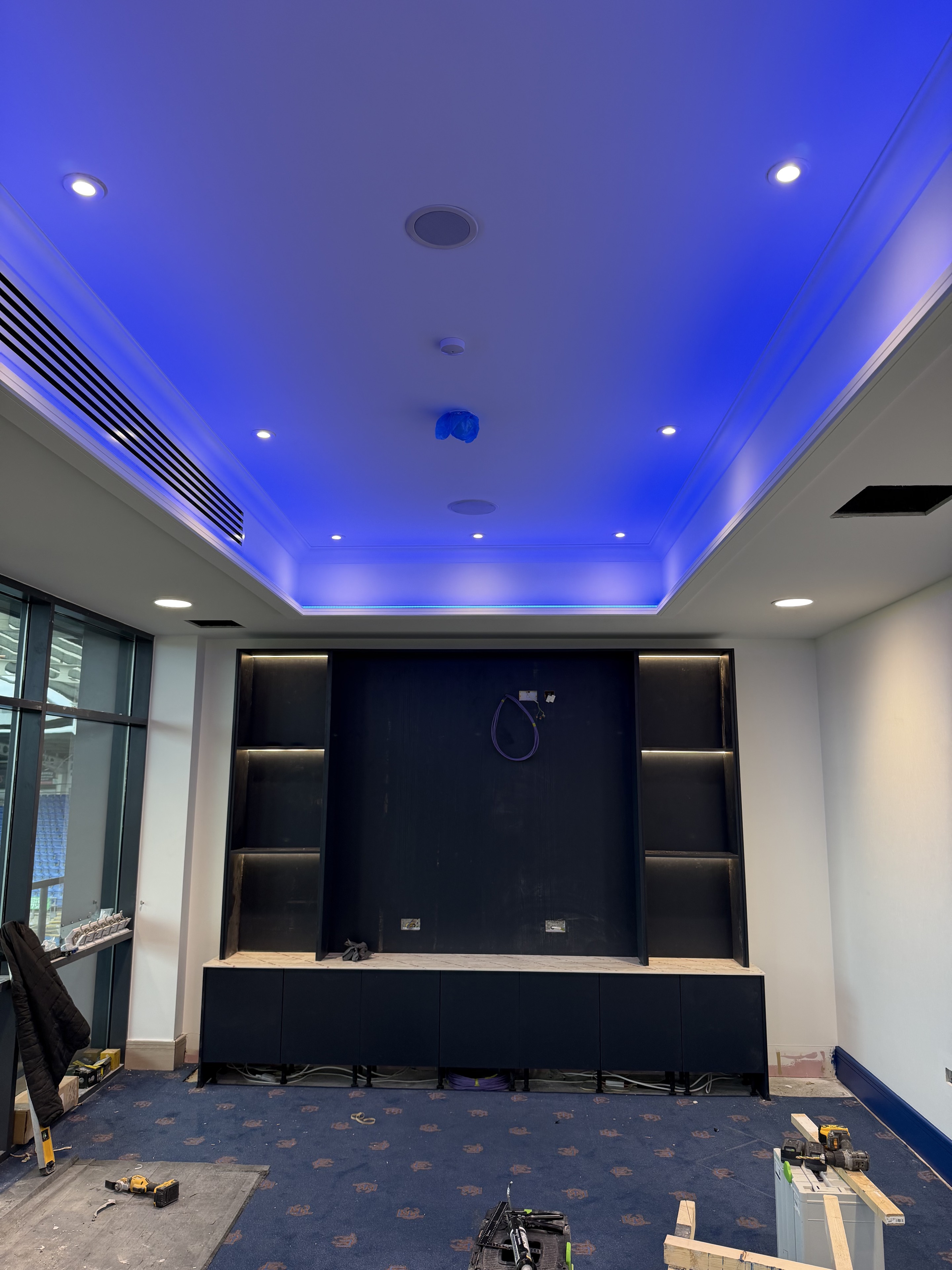 Directors Lounge feature ceiling lighting at Chesterfield FC